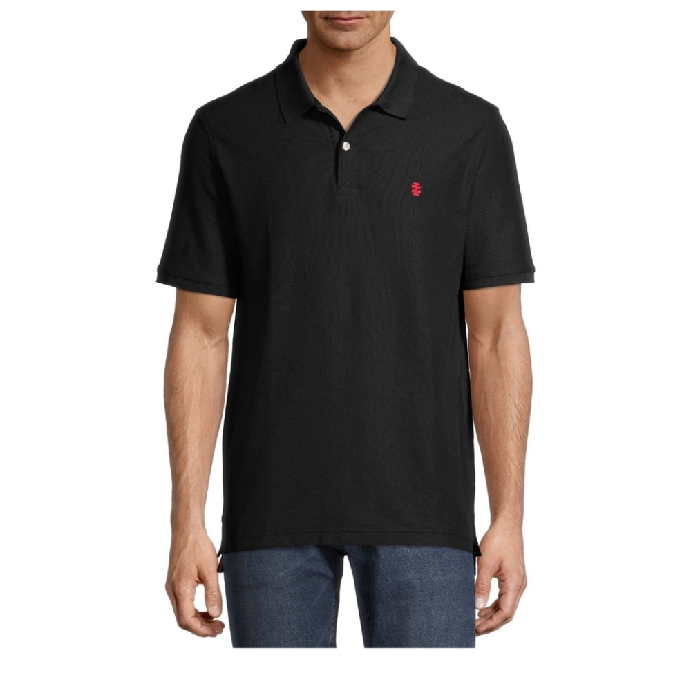 IZOD Men's Black Polo Slim Fit Large